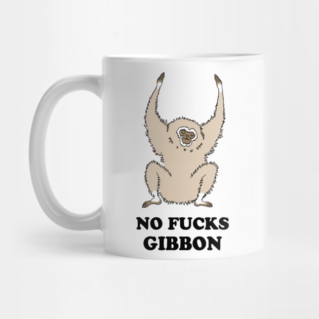 No Fucks Gibbon White Shirt Design by xenotransplant